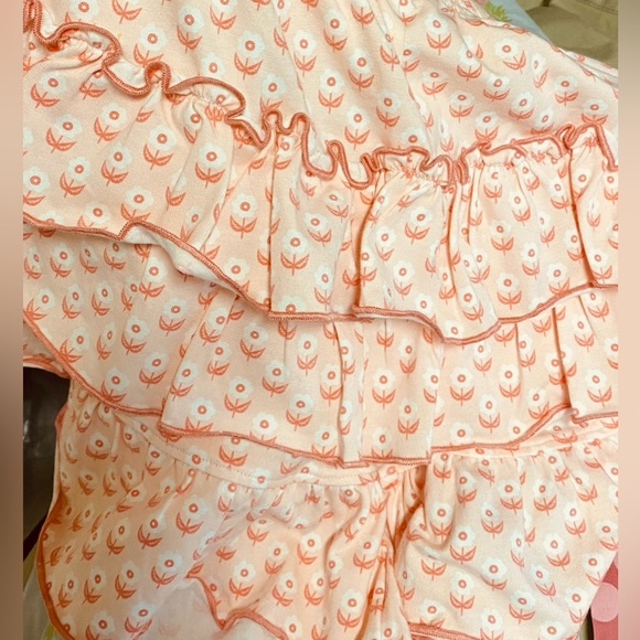 NWT Serendipity by Shrimp and Grits Ruffled Shorts SZ 7-8 Peach & Orange - Picture 3 of 5